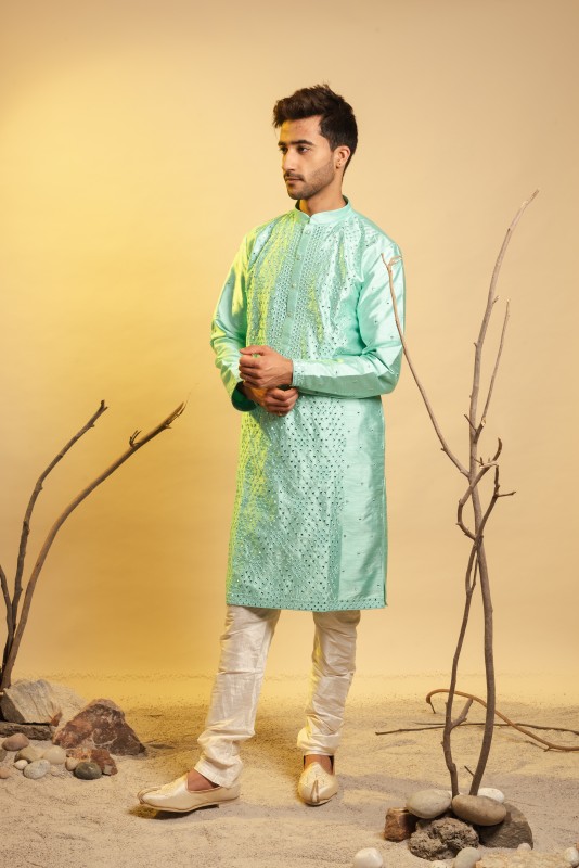 Sparkling mirror work kurta